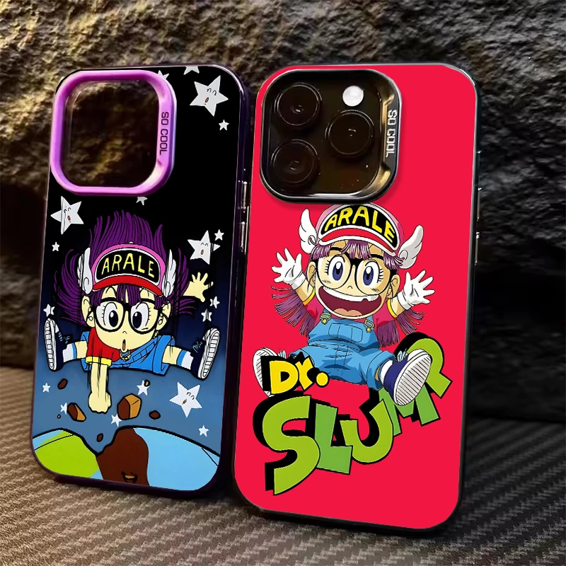 Чехол для телефона Arale Dr Slump для iPhone 11 Pro XS Max X XR 7 Plus 8 + SE 6, роскошный художественный цветной серебристый матовый чехол на заднюю панель Funda