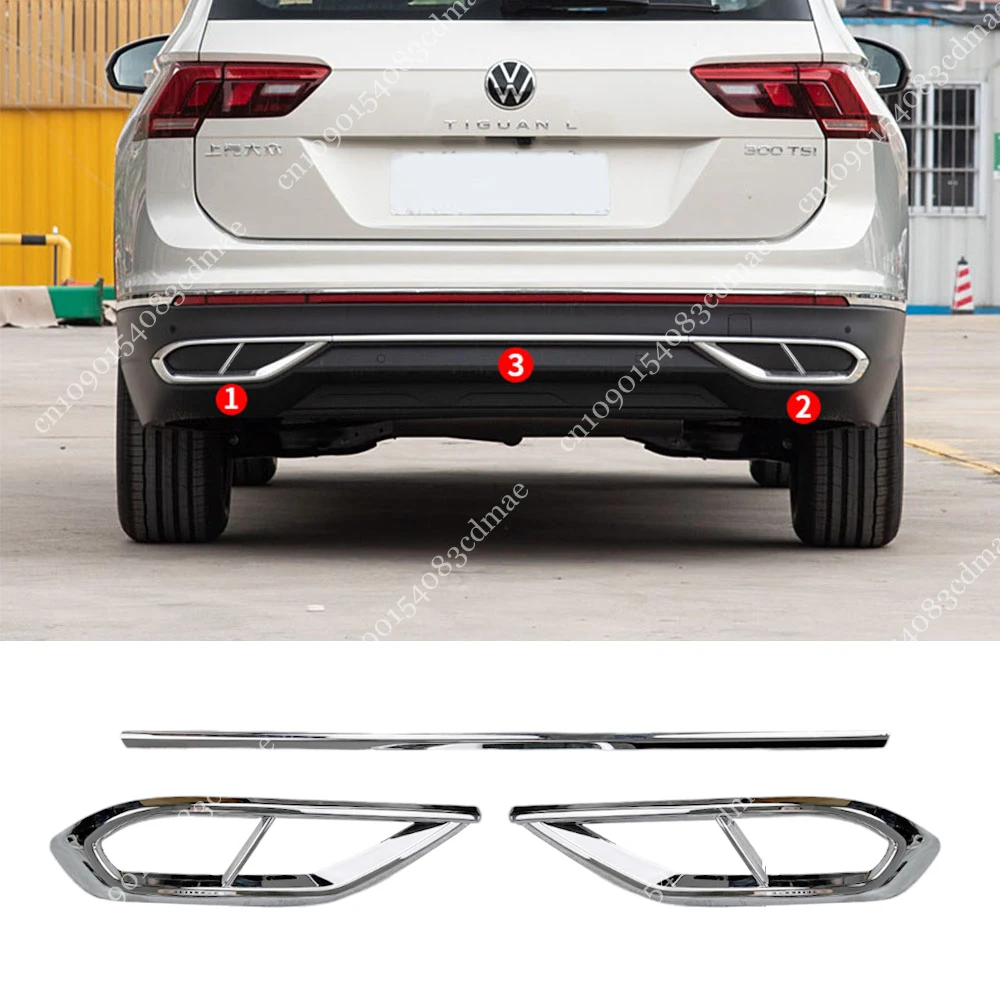 

Для Volkswagen Tiguan MK2 2020-2023 задний бампер хромированная декоративная яркая полоса крышка ABS декоративные полоски аксессуары