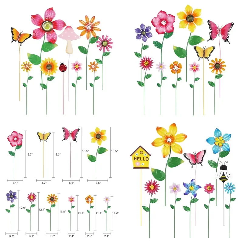 for   Garden Wrought Iron Flower Decorative Butterfly  Printing Painted Outdoor Lawn Porch Walkway