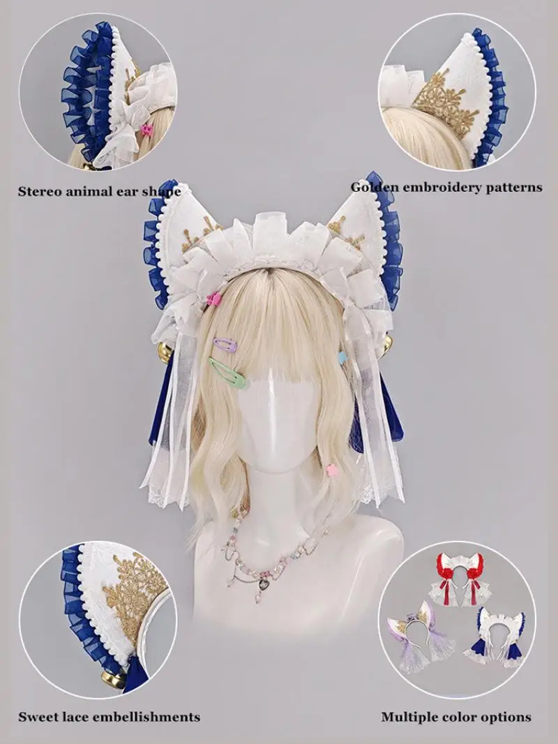 Anime Azur Lane Cheshire-Katzenohren Haarband Cosplay-Requisiten Weibliche Dienerin Cos Ohren Kopfschmuck Cartoon Karneval Kostümzubehör – Detail 3