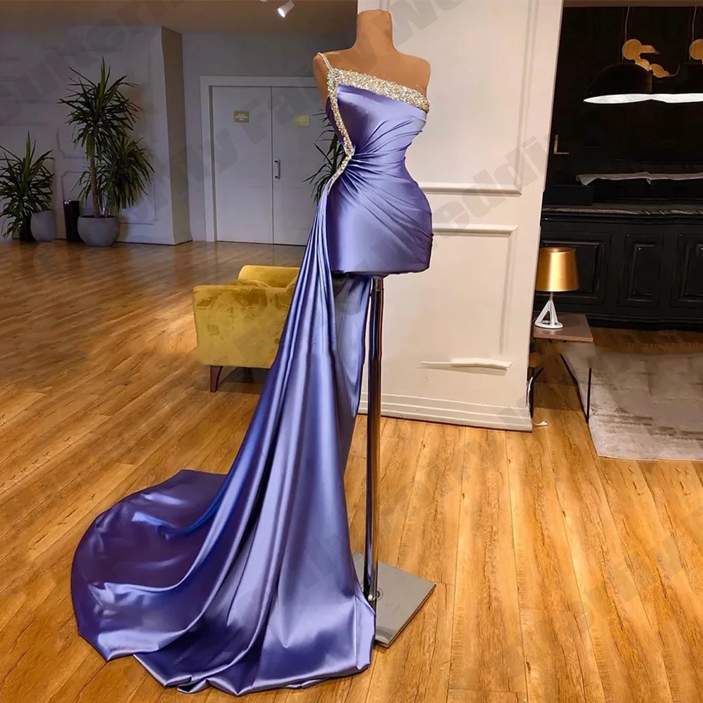 

Exquisite Gorgeous Satin Evening Dresses Floor-Length Off Shoulder Sleeveless High Split Party 2023 Pretty Prom Dresses Women