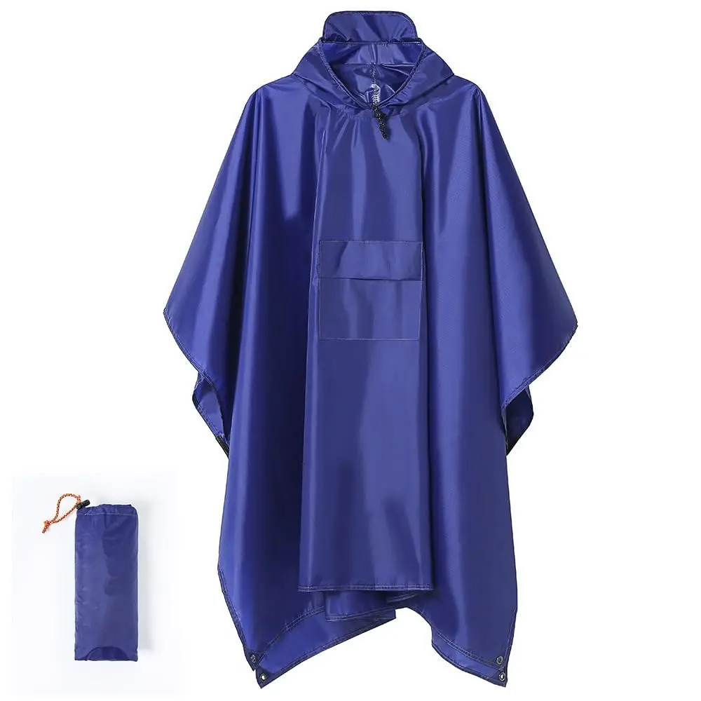 

3-In-1 Hooded Waterproof Poncho with Storage Bag, Blue, 1x Poncho, 1x Storage Bag, Suitable for Hiking Camping Fishing