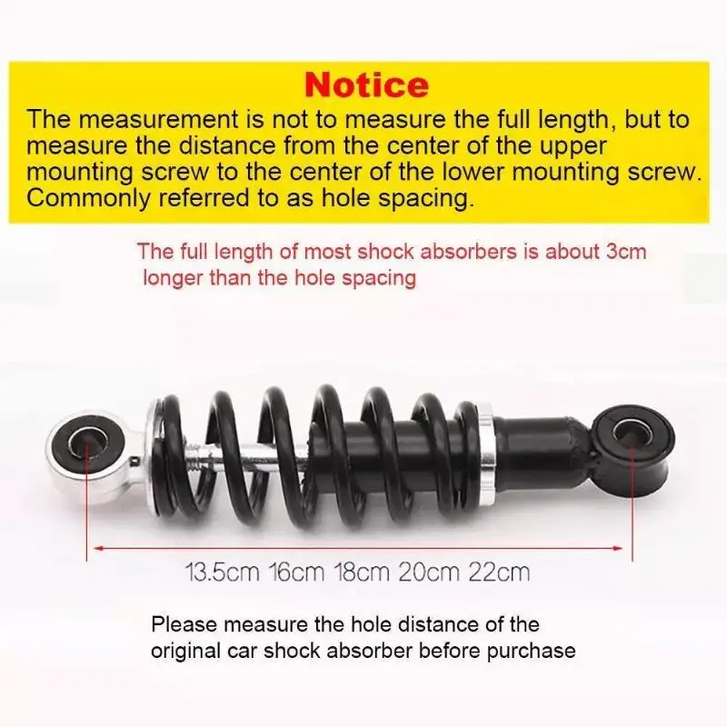 E-Bike Refitting Spring Shock Absorber 2Pcs 16/18/20cm Universal Fit for Mountain Off-Road Bicycle Upgrade