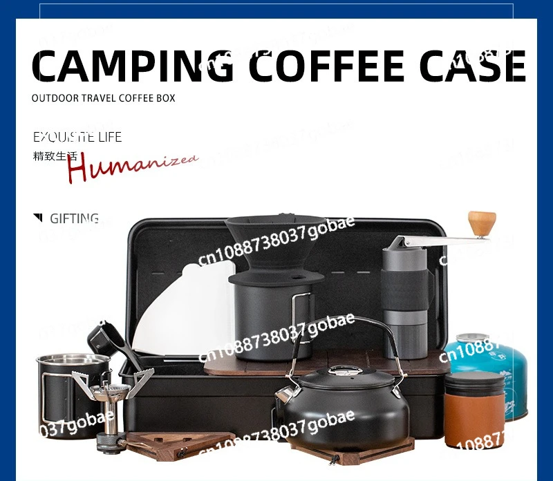

Portable coffee machine set for outdoor camping and mobile use