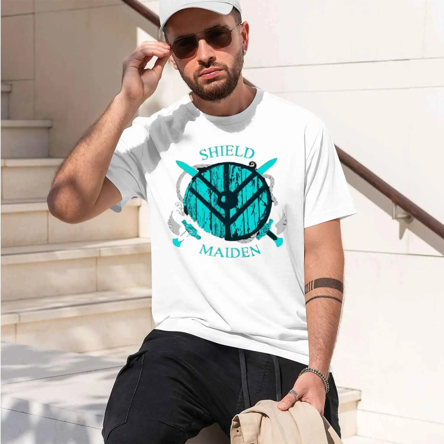 SHIELD MAIDEN P T-Shirt t shirt man designer t shirts for man T-Shirt 2026 New Model Short-sleeve crewneck T-Shirt Classic Casua