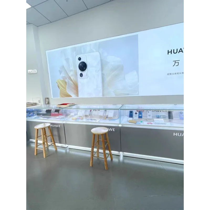 Aangepast. Aangepaste telefoonwinkel Display Meubilair Telefoon Telefoon Display Showcase met led-verlichting Mobiele telefoon Winkelbalie Desi