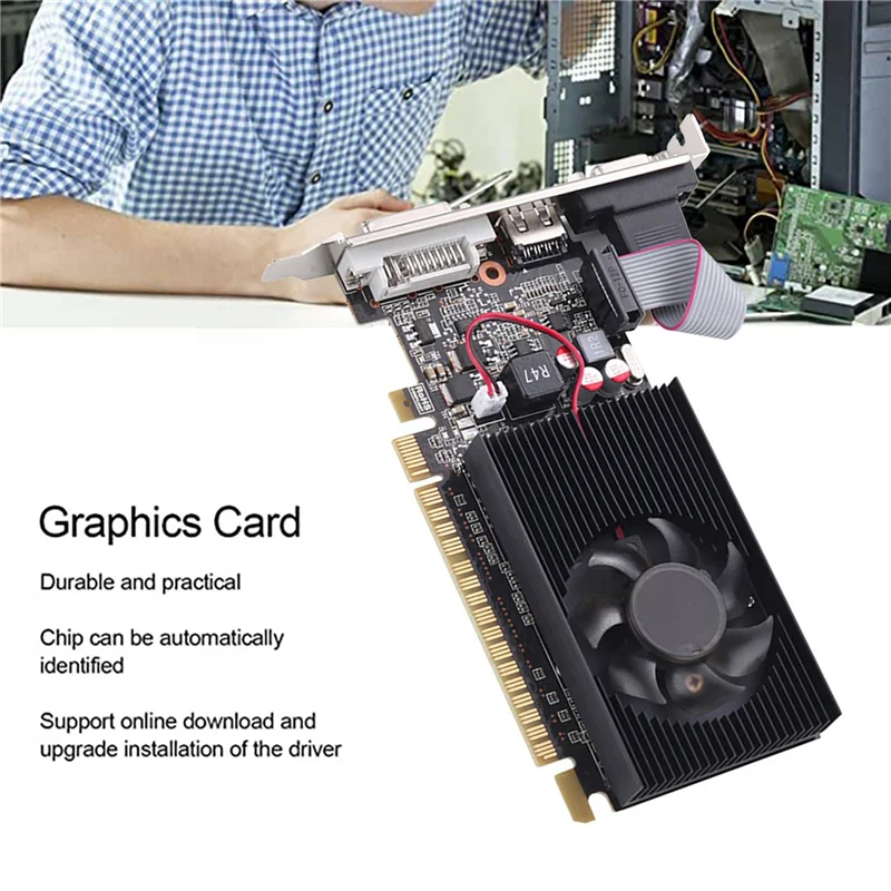 

ABT-2X GT 610 1G Ultra-Fast Graphics Card 1GB 64Bit DDR3 810/500Mhz PCI-E 1.1 X16 Small Chassis PC Gaming Graphics Card