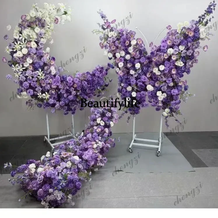 Moon Waterfall Simulation Flower Art Butterfly Set Lace Universal Wheel False Flower Wedding Birthday Party Hotel Private Room