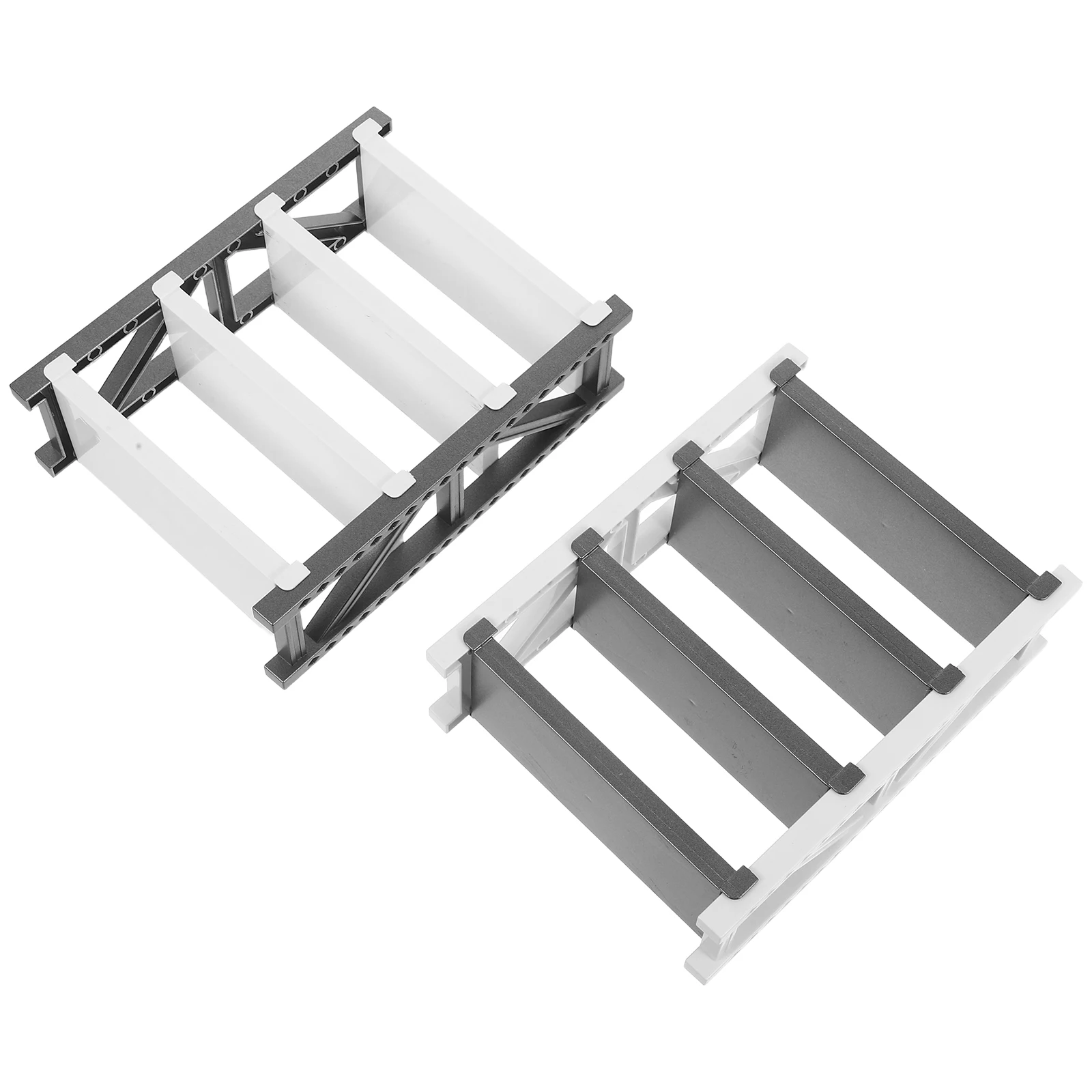 Scaffale di stoccaggio in miniatura per casa delle bambole da 2 pezzi Scaffale compatto a 4 strati Scaffale per esposizione per magazzino Organizzatore per bambini Mobili per casa finta