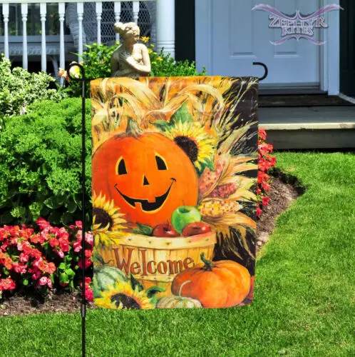 Pumpkin Basket garden flag 12