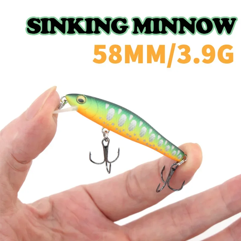 

3.9gBass Warbler Creek Bait Sinking Minnow Wobbler Fishing Bait Hard Bait Pesca Artificial Pike Seabass Carp Fishing Lure Minnow