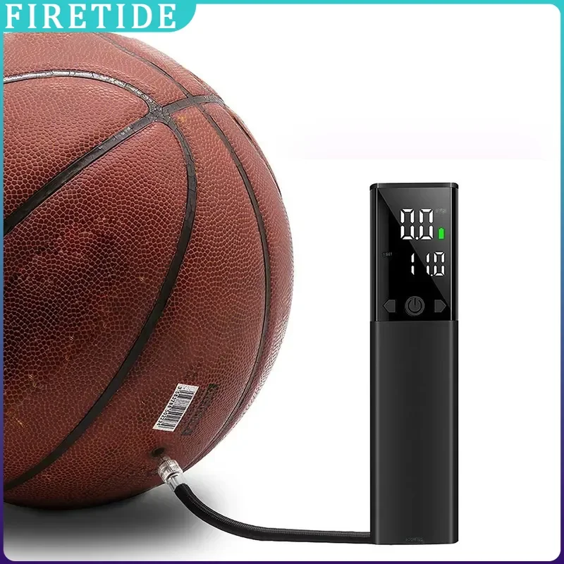 Digital LCD Portable Electric Air Pump Rechargeable Fast Inflator with Pressure Gauge for Sports Basketball Football