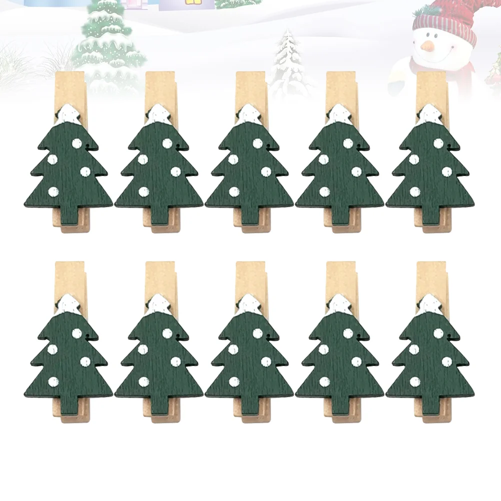 25pcs 35cm Wooden Photo Clips Christmas Shape Mini Eco-friendly Photo Clamp for Home (Army Green) Photo Pegs