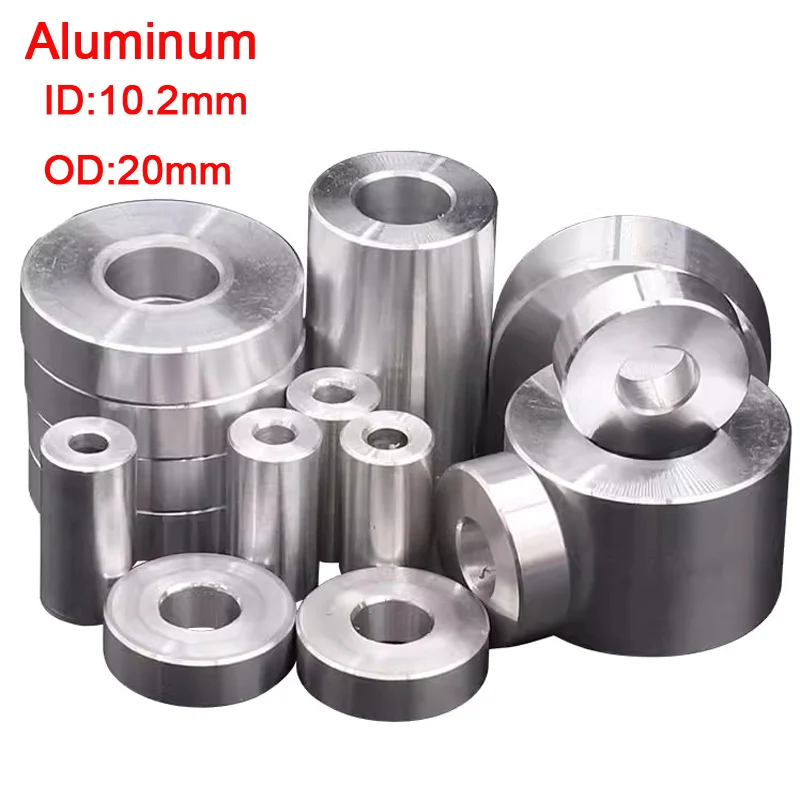 

2/5/10pcs Aluminum Alloy Gasket Flat Washer No Threaded Bushing Standoff Spacer Sleeve M10 *2/3/4/5/6/7/8/9/10/11/12 to 46mm