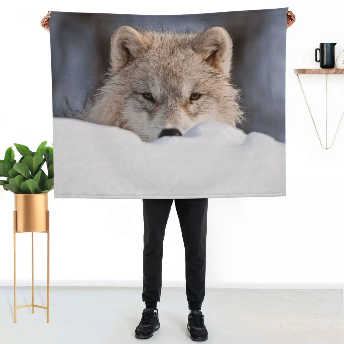 

Arctic Wolf Throw Blanket Fluffy Cozy Throw Blanket for Home Decor