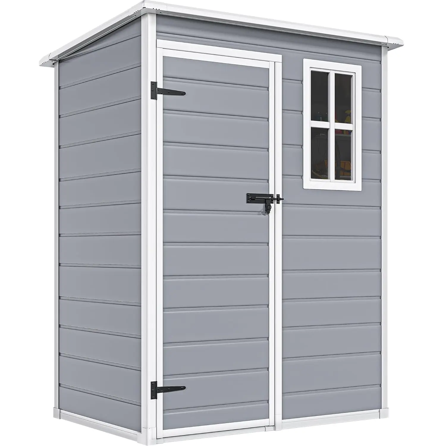 new 5x3ft Resin Storage Shed with Floor Waterproof Lockable Window Plastic Garden Backyard Patio Lawn, Customized