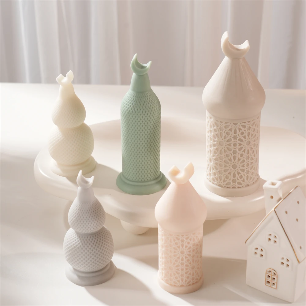 

Ramadan Kareem Decor Moon Pillar Candle Silicone Mold Islamic Muslim Pillar Candle Mould Soy Wax Mold Eid Mubarak Ramadan Decor