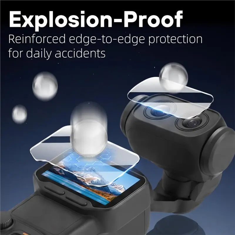 DT18 9H Tempered Glass Screen Protector For Luna Ultra Pro Action Camera Lens Protector Film 3+3 Pack