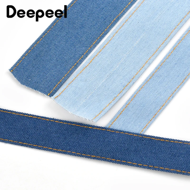 2Meters Deepeel 10/16/25/38mm Polyester Webbing Denim Ribbon Backpack Strap Clothing Jeans Belt Tape Sewing Material Accessories