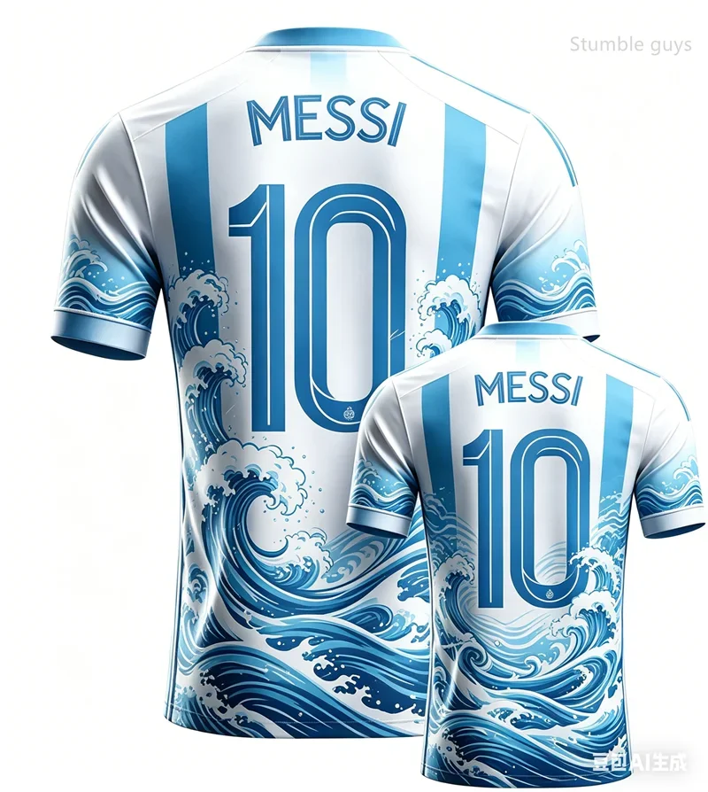 Herren Sommer Messi 10 Fußballtrikot Kurzarm T-Shirt Mode Streetwear Alltagskleidung Oberteile Kinderkleidung Jungen