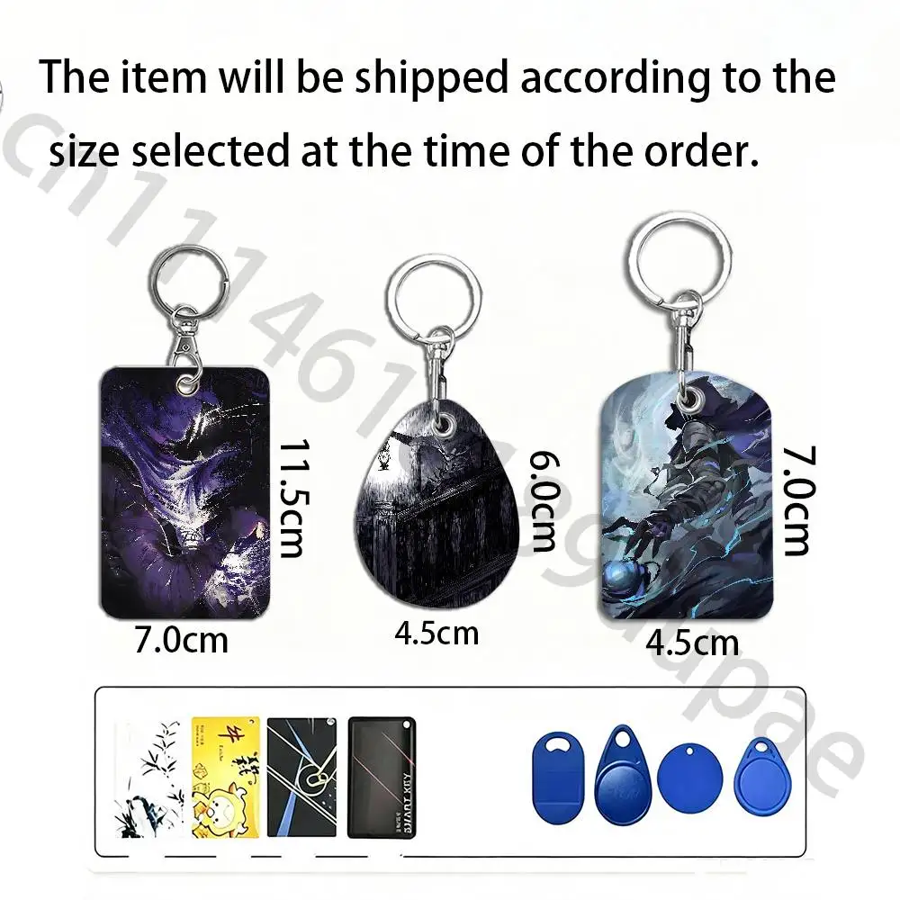 V-Valorant Omen Protective Printed Leather Card Case Metal Keychain Accessory
