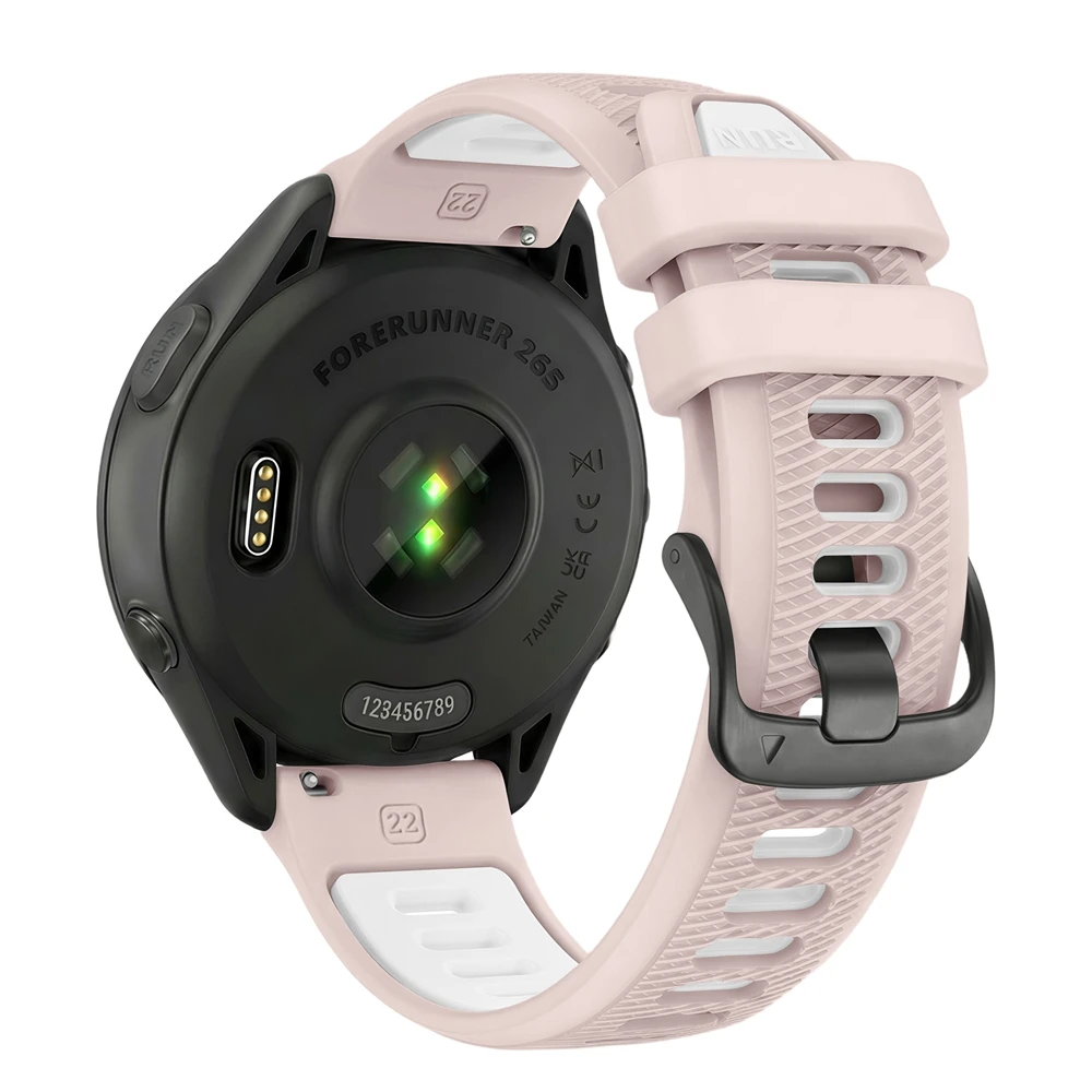 Universelles 22-mm-Sport-Silikonarmband für Garmin Forerunner 265 255 Musikband für Vivoactive 4/Venu 4 45 mm Armband-Uhrenarmband – Detail 10