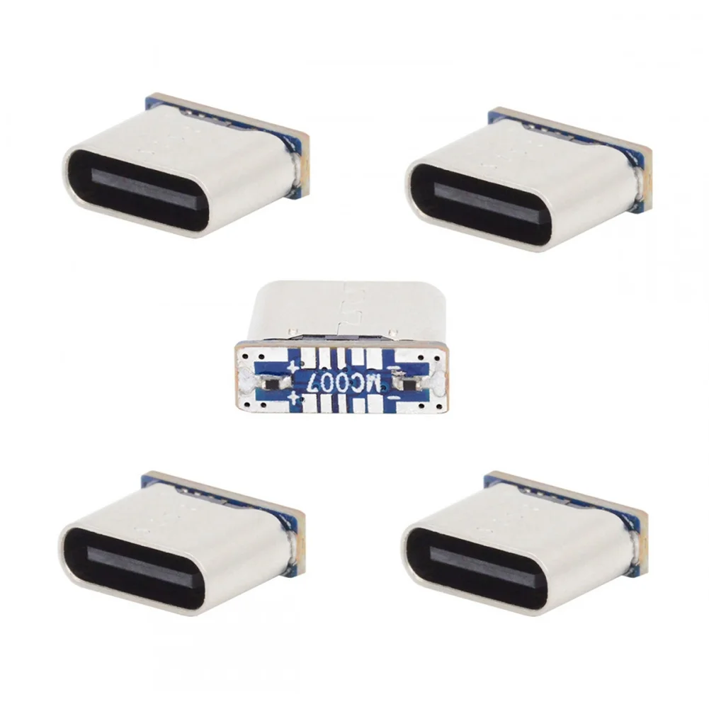 ABUO-5PCS C Female Adapter Type C Female Jack 5PIN SMD SMT Type-C Socket Charging Port For PCB Welding DIY Repair Adapter