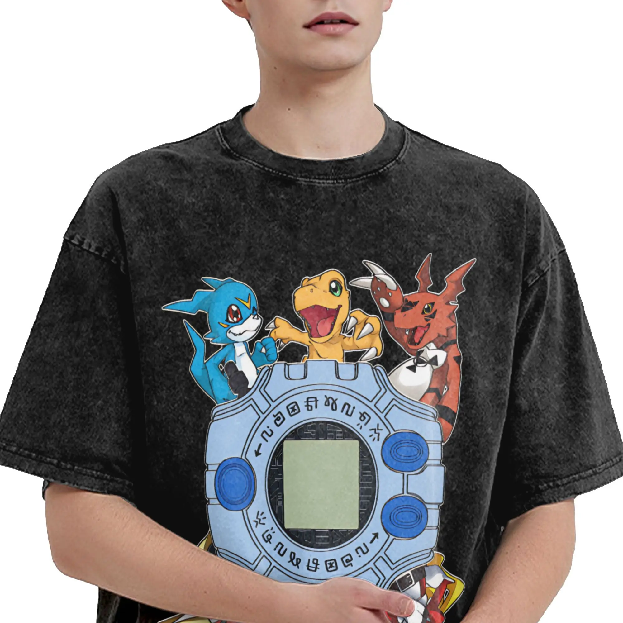 Sommer Digital Monster Digimon Washed Shirt Bekleidung Harajuku T-Shirt Männer Frauen T-Shirts