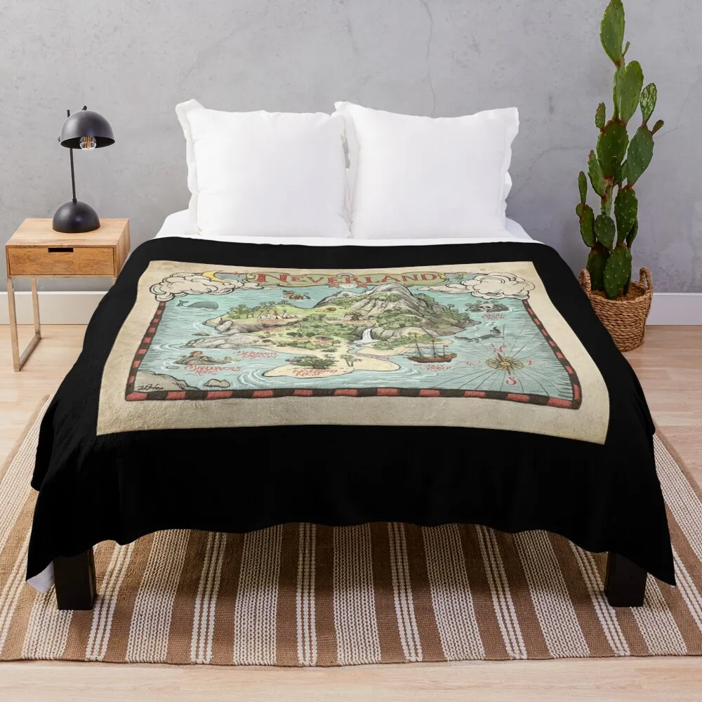 

Neverland Map Poster Throw Blanket Personalized Gift