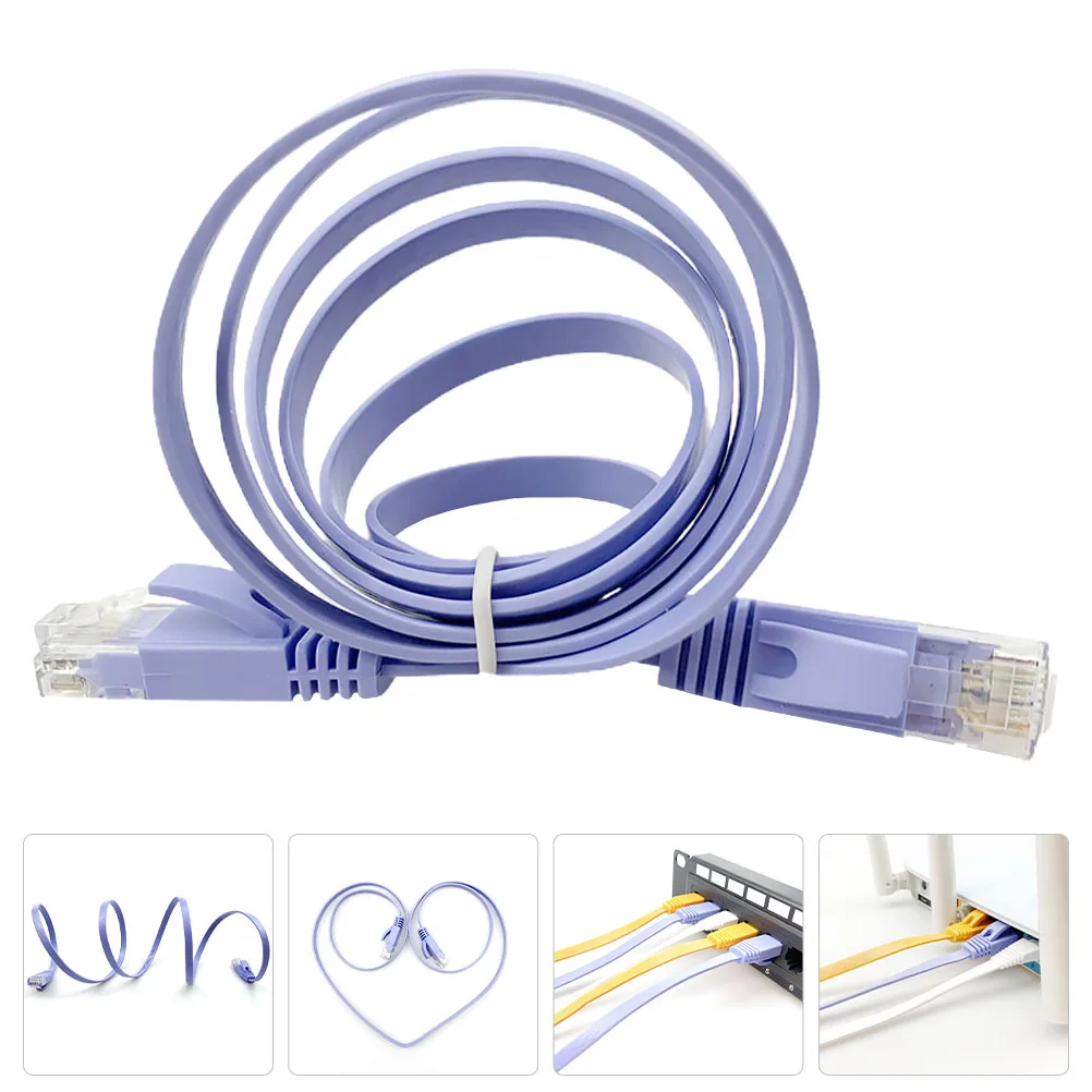 

Flat Gigabit Network Cable High-Speed Ethernet Oxygen-Free Copper Durable Water-Resistant Universal Indoor Outdoor