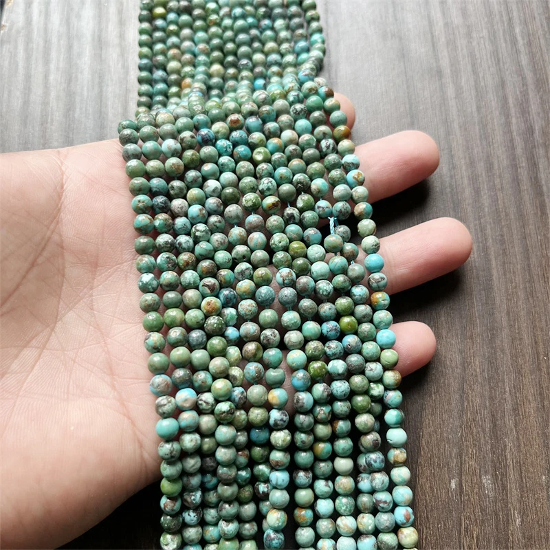 5mm Hubei Raw Turquoise Beads 100% Natural Gemstone Genuine Natural Gem Stone for Bracelet Diy Healing Power Jewelry Making