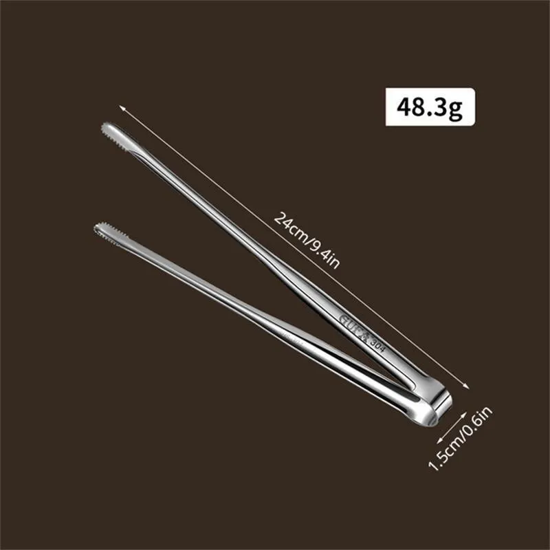 1Pc 304 Stainless Steel Barbecue Clip Grill Tongs Meat Cooking Utensils BBQ Baking Silver Kitchen Accessories Camping Supplies