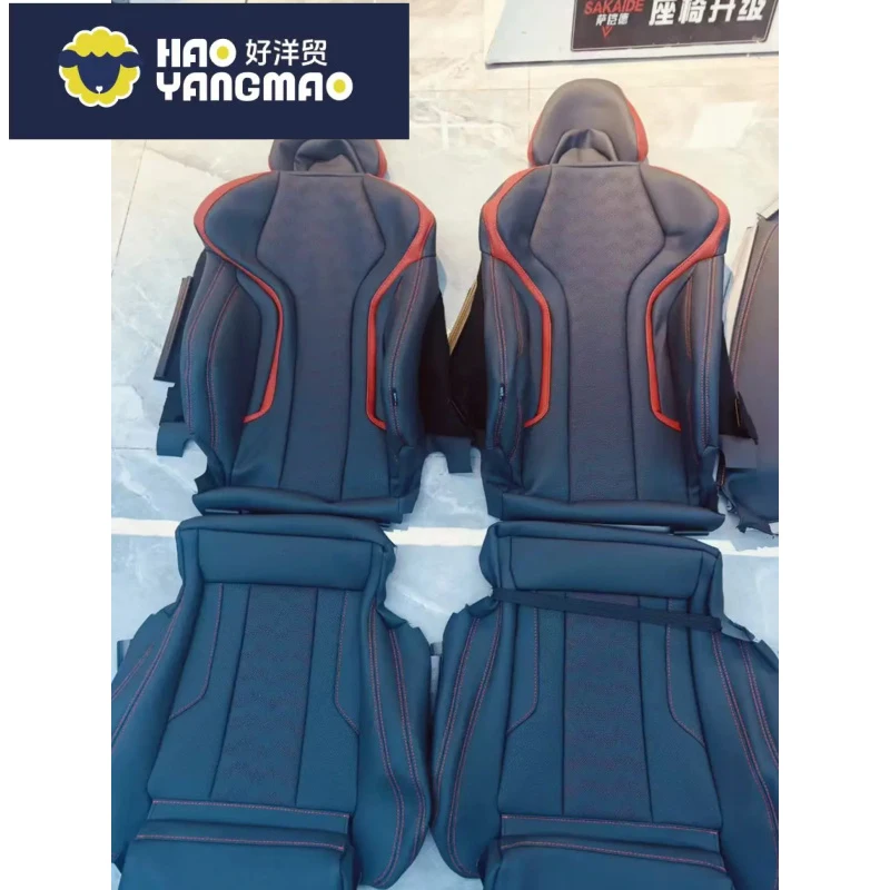 Suitable for Front Rear Leather Covers Black and with Red Background Seat Cover bmw audi