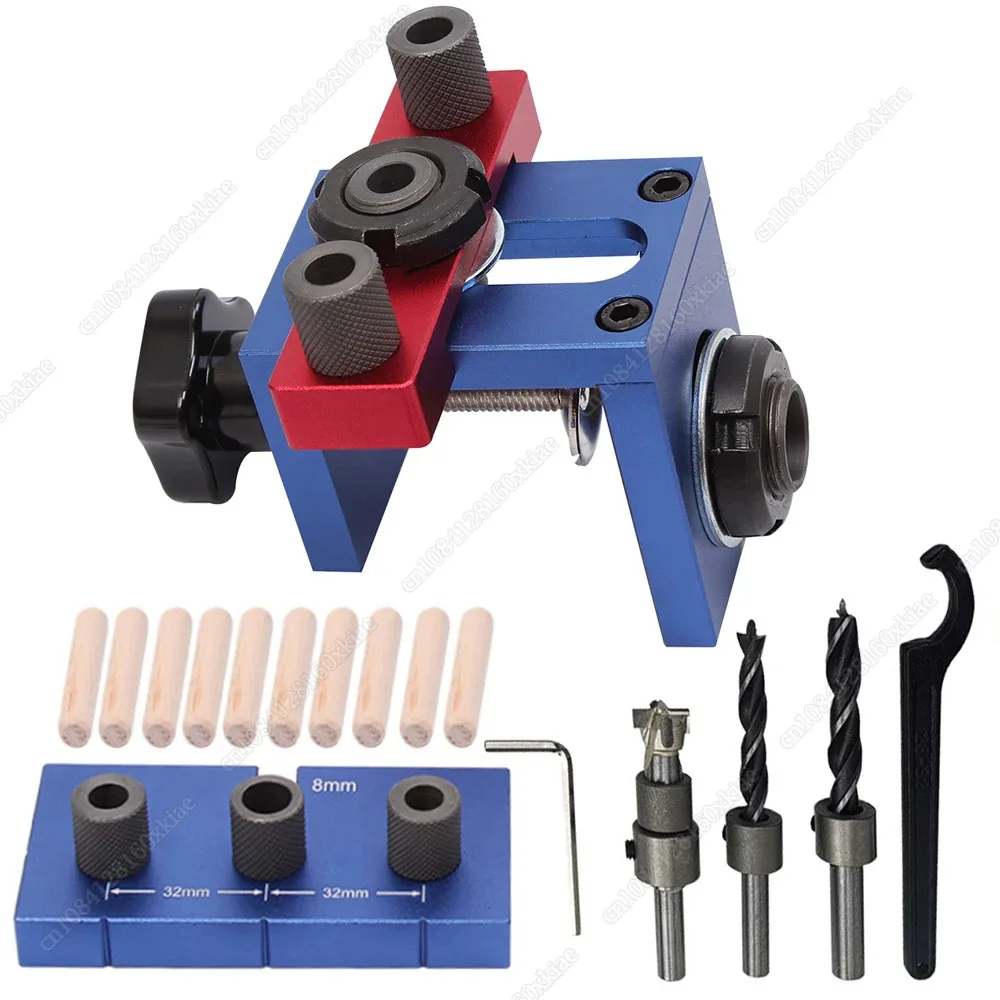 8Mm/15Mm Meubelen Snelle Aansluitende Boorgeleider Plug Jig Houtbewerking 3 In 1 Verstelbare Gat Boren Locator Gereedschapsset