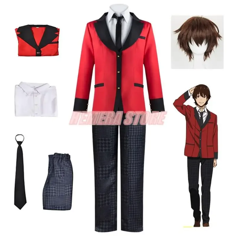 Anime Kakegurui Suzui Ryota Cosplay Costume Compulsive Gambler School Uniforms Ryota Wigs Halloween Cosplay Costumes For Men