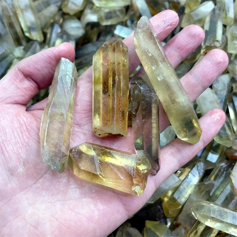 500g Quartz Crystal Cluster Natural Citrine Raw Point Raw Specimen Healing Stone Reiki Rock Ornaments Home Decoration