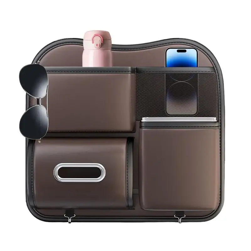 

Trash Can Organizer For Car Auto Back Seat Tissue Organizer Box Water Bottle Container Car Garbage Bin Car Leather Garbage Can