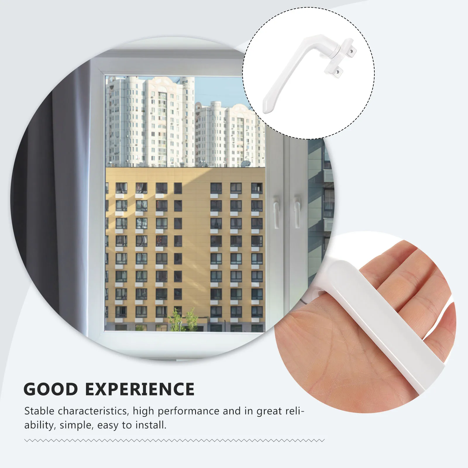 

Aluminum Alloy Window Handles Right Hand White Thickened Durable Anti Rust Casement Operator Replacement Crank Handle Easy