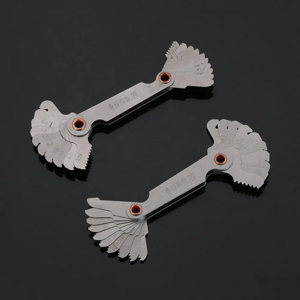 55/60 Degree Thread Pitch Gauge Metric Inch Thread Plug Gauge Combination Center Measurement Tools Gear Tooth Screw Pitch