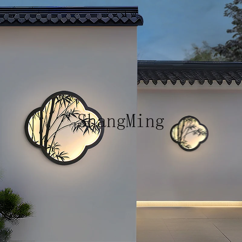 HJ new Chinese-style outdoor courtyard wall lamp waterproof villa garden wall shadow wall decorative lamp
