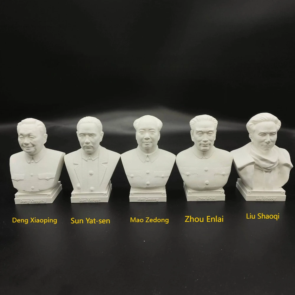 Sun Yat-sen Deng Xiaoping Zhou Enlai Mao Zedong estatua adornos resina busto en blanco modelo DIY figuritas para colorear artesanía 10/15/25cm