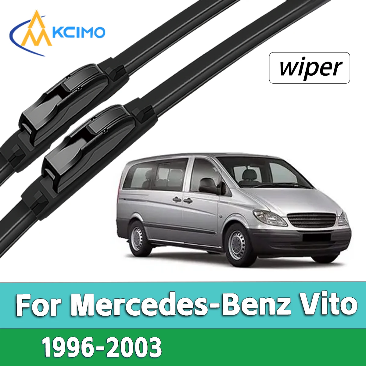 

2Pcs Silent Smooth Rubber Wiper Set For Mercedes-Benz Vito W638 1996-2003 Easy Installation Automotive Accessories