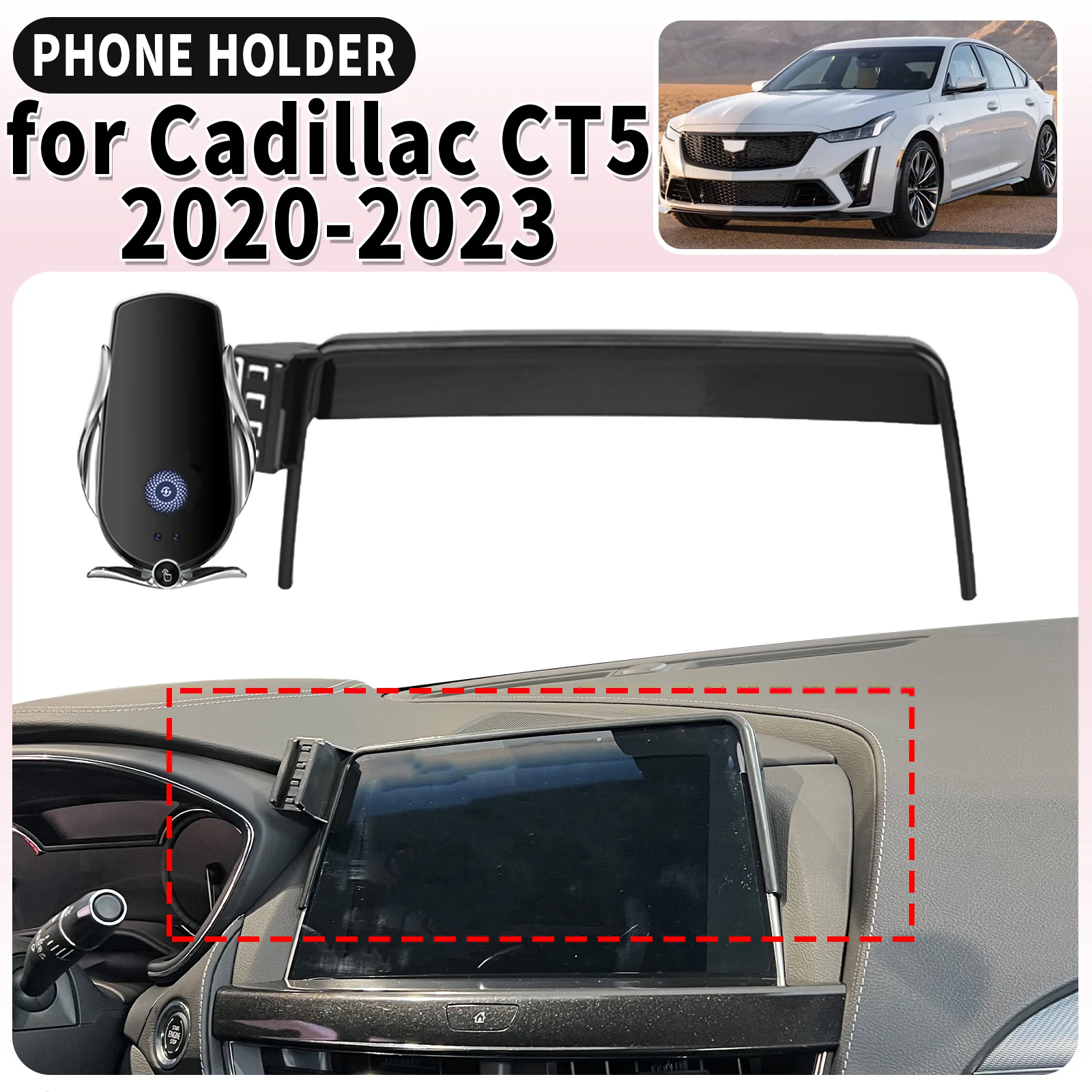 

fit for Cadillac CT5 2020 2021 2022 2023 Screen Base Mount Phone Holder Dedicated Clip-On Navigation Bracket Car​​ accessoires