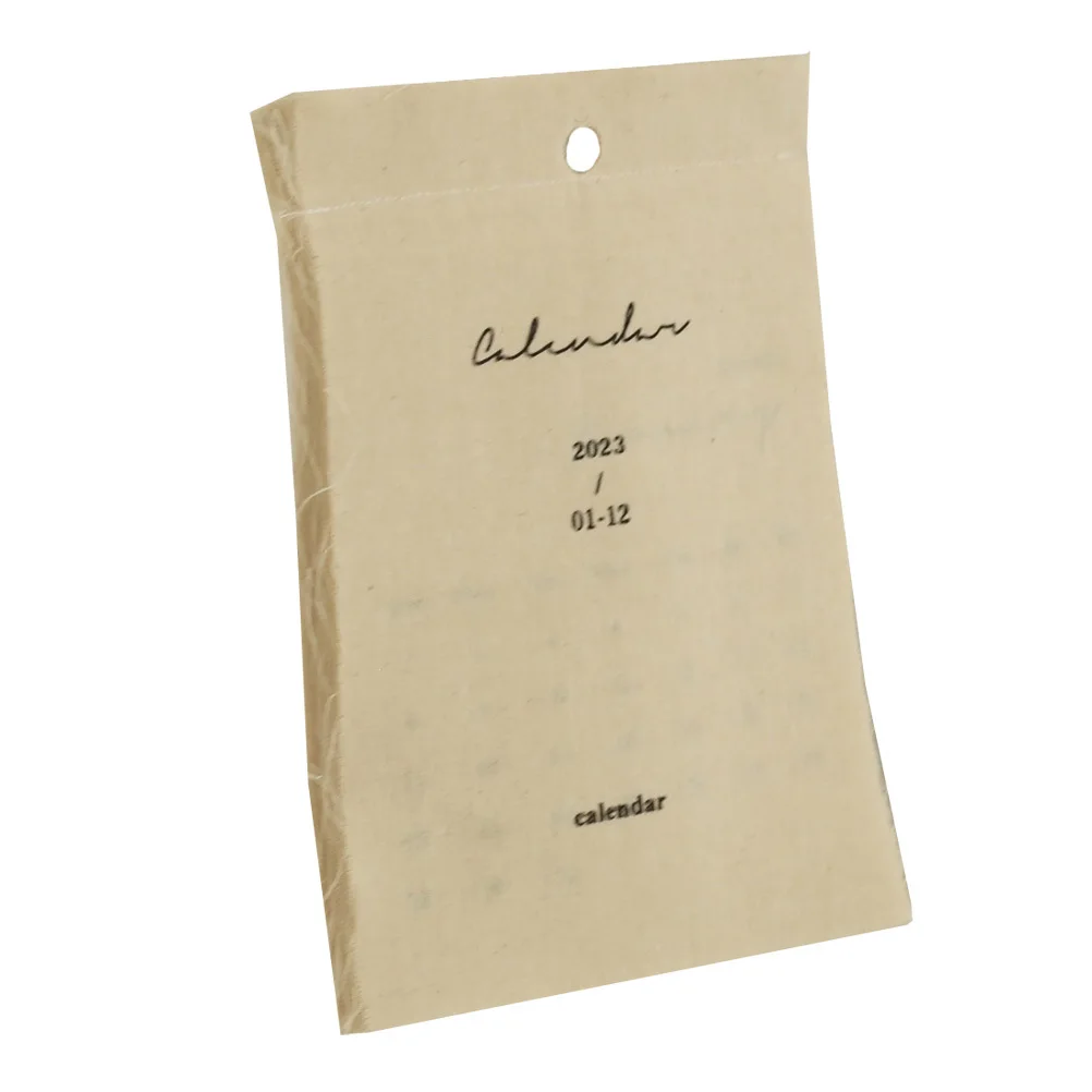 

12 Months Cotton Linen 2023 Hanging Wall Decor Simple Design Fabric Calendar For Home Retro Style Background Prop Printed