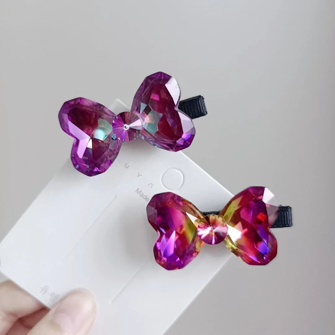 The new love duck clip clip high-end crystal Czech drilling Austria press hairpin female