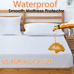 Smooth Waterproof Mattress Protector Cover Anti Mites Mattress Pad Bed Cover Waterproof Bed Sheet Bed Bug Proof Mattress Topper