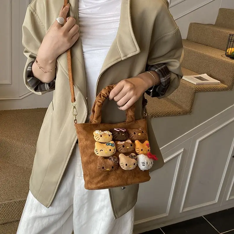 

Kawaii Hello Kitty Sanrio Student Cute Cartoon Large Capacity Handbag Children Crossbody Bag Storage Christmas Gifts for Kids