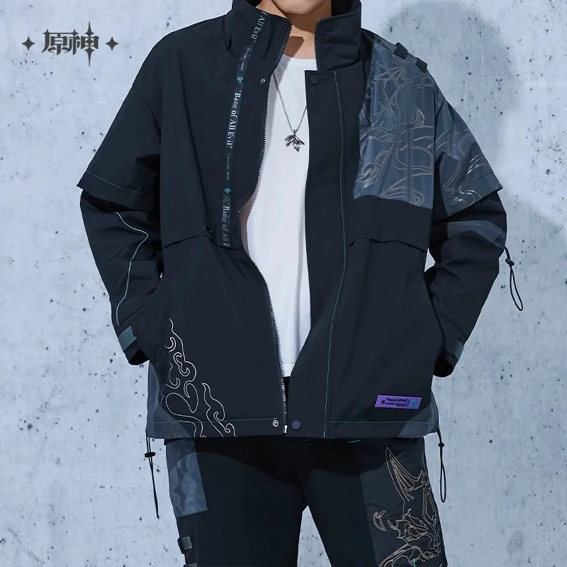 Genshin Impact Official Cartoon Game Around Xiao Impression Theme Series Casual Fashion Windproof Waterproof Work Jacket Cosplay