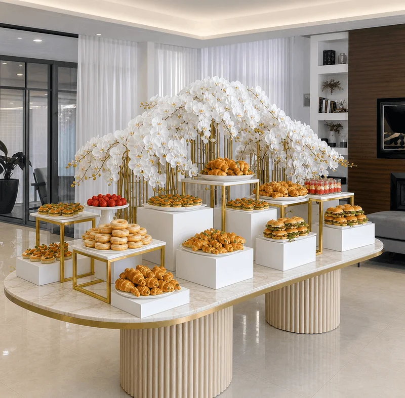 Acrylic Nesting Cube Column Rack Buffet Stand Food & Dessert Risers for Wedding Party Catering Display Multi-layered Organizer