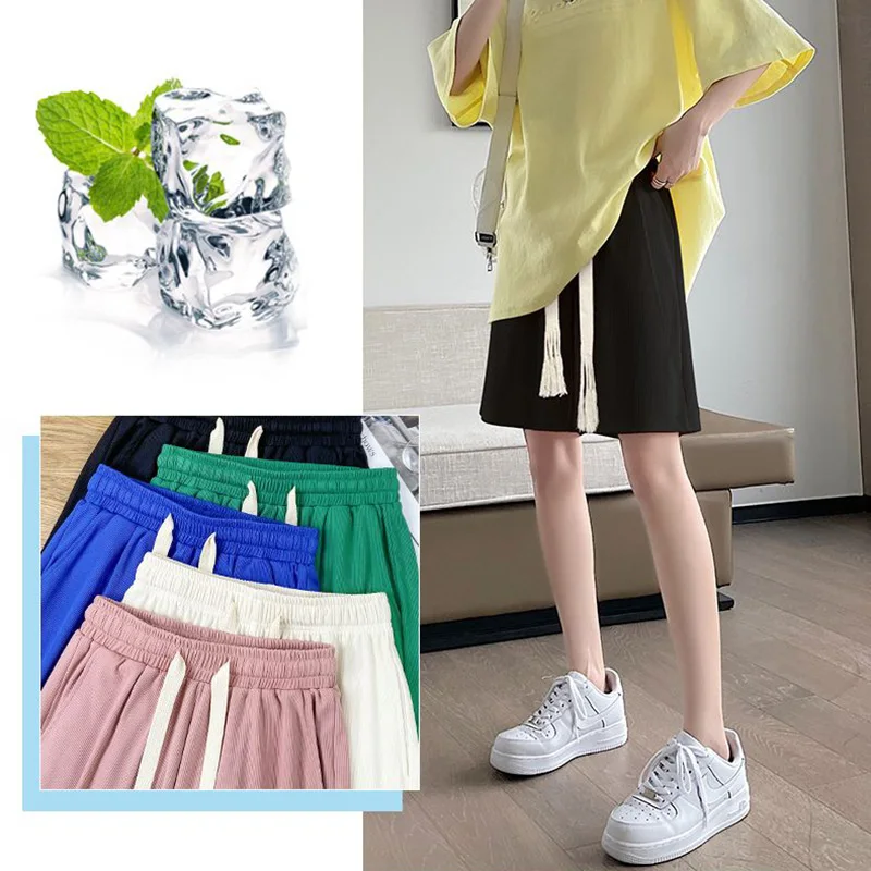 Summer Girls Classic Fashion Loose Joggers Hot Sale Women Thin Daily Short Pants Lady Classic High Waist Solid Shorts